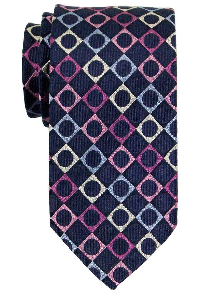 Heritage House 23117 100% Woven Silk Boy's Tie - Neat - Navy/Gray/Pink Boys Tie Heritage House 