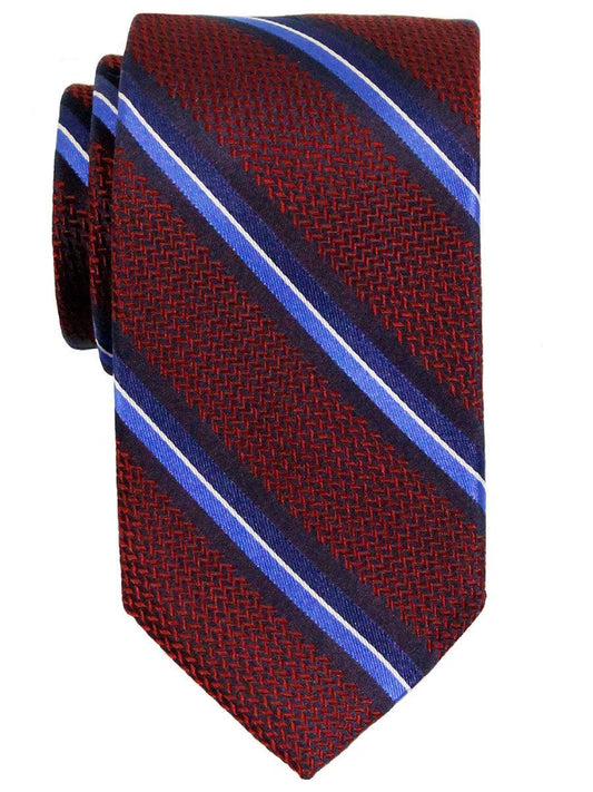 Heritage House 23157 100% Woven Silk Boy's Tie - Stripe - Burgundy/Blue Boys Tie Heritage House 