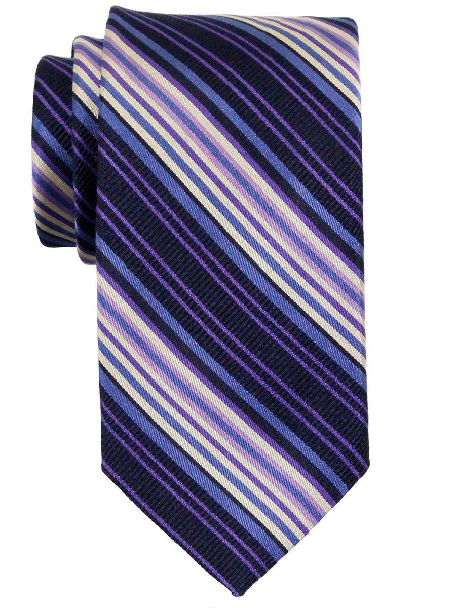 Heritage House 23174 100% Silk Boy's Tie - Stripes - Blue / Purple / Navy Boys Tie Heritage House 