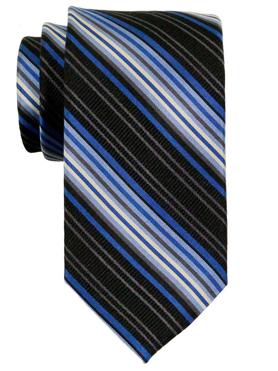 Heritage House 23176 100% Woven Silk Boy's Tie - Stripe - Black/Blue/Gray Boys Tie Heritage House 