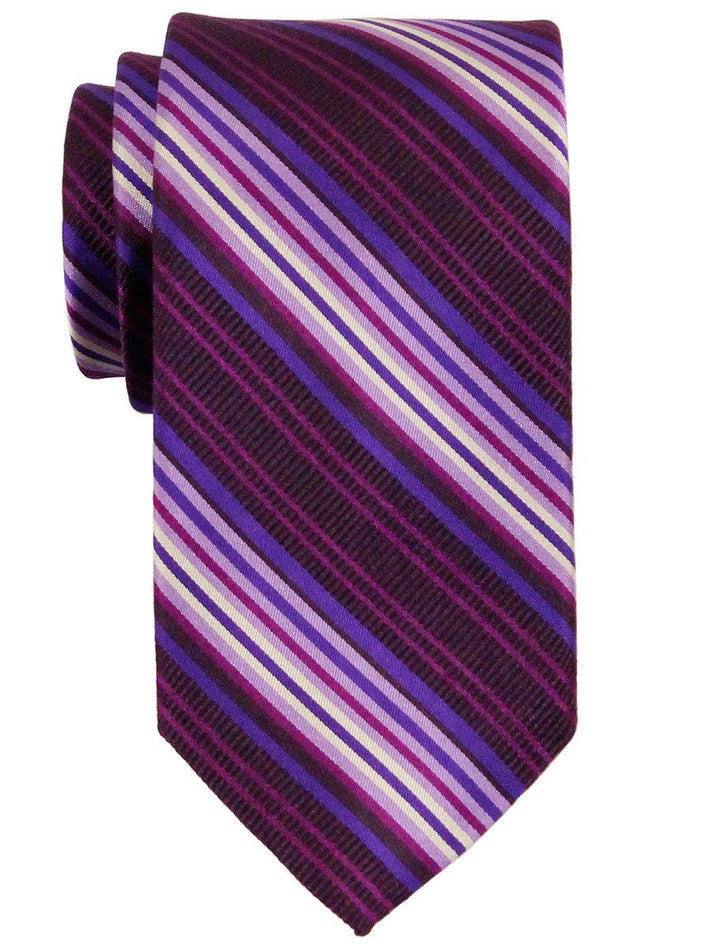 Heritage House 10965 100% Woven Silk Boy's Tie - Stripe - Burgundy/Grey/Black main image 0
