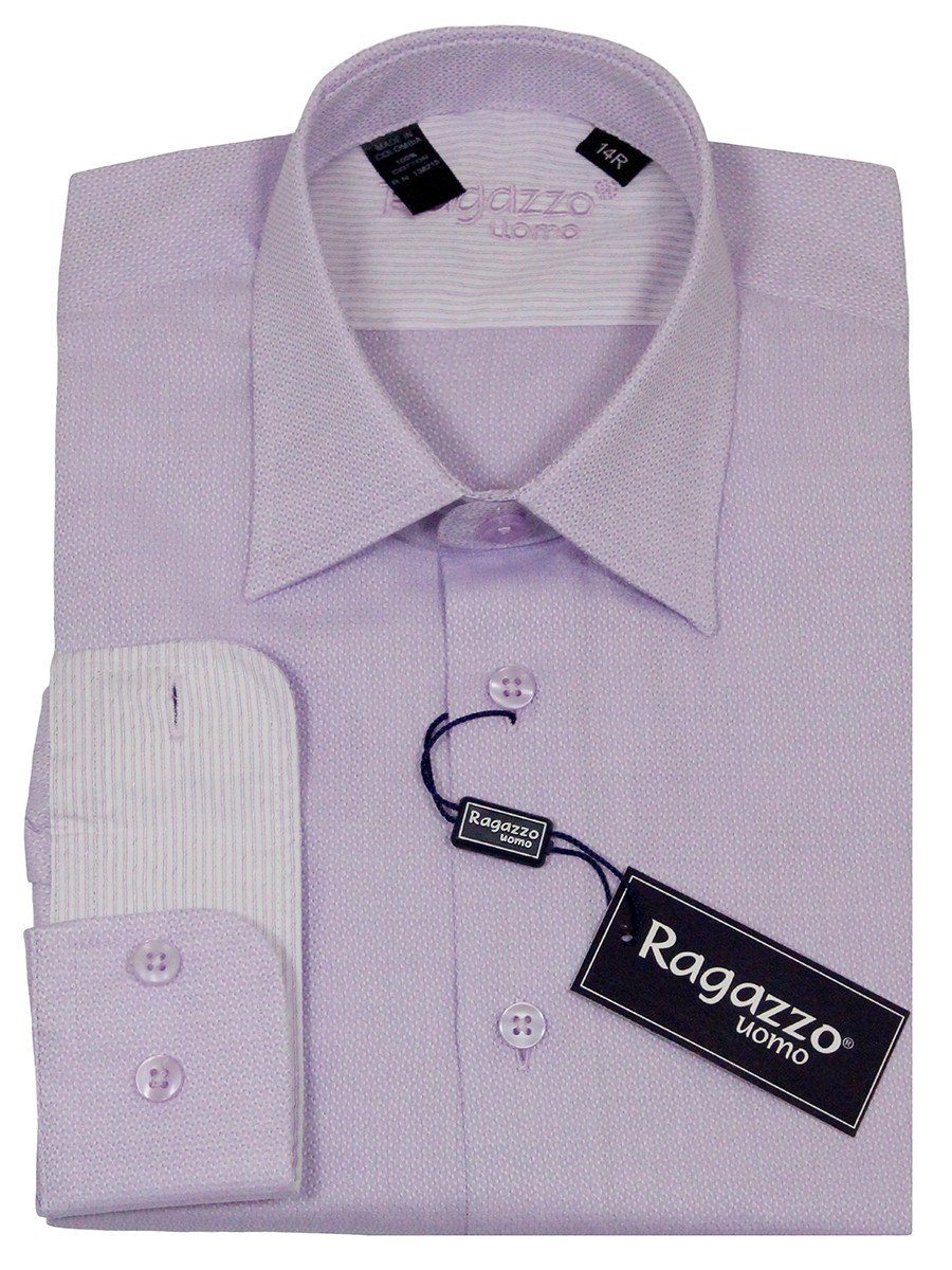 Ragazzo 23234 100% Cotton Boy's Dress Shirt - Weave - Lavender Boys Dress Shirt Ragazzo 