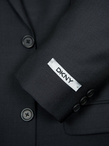 Image of DKNY 23275 Slim Fit Boy's Suit-Black-Box Weave Boys Suit DKNY 