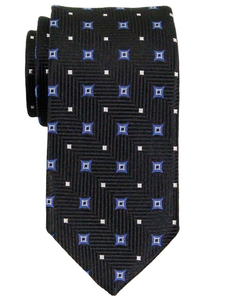 Heritage House 23287 100% Woven Silk Boy's Tie - Neat - Black/Blue Boys Tie Heritage House 