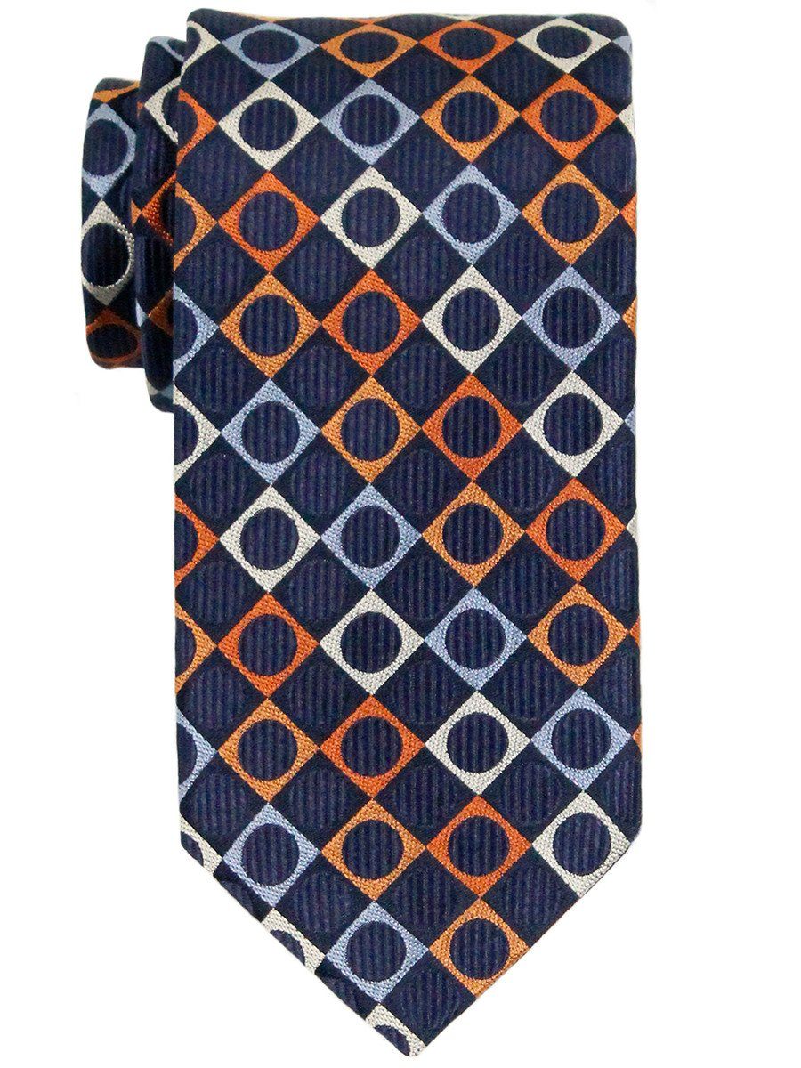 Heritage House 23289 100% Woven Silk Boy's Tie - Neat - Orange/Navy Boys Tie Heritage House 