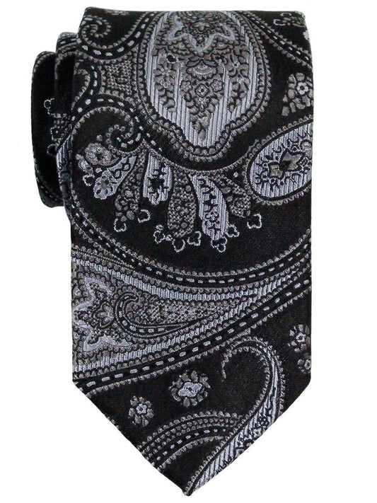 Heritage House 23317 100% Woven Silk Boy's Tie - Paisley - Black/Sky Boys Tie Heritage House 