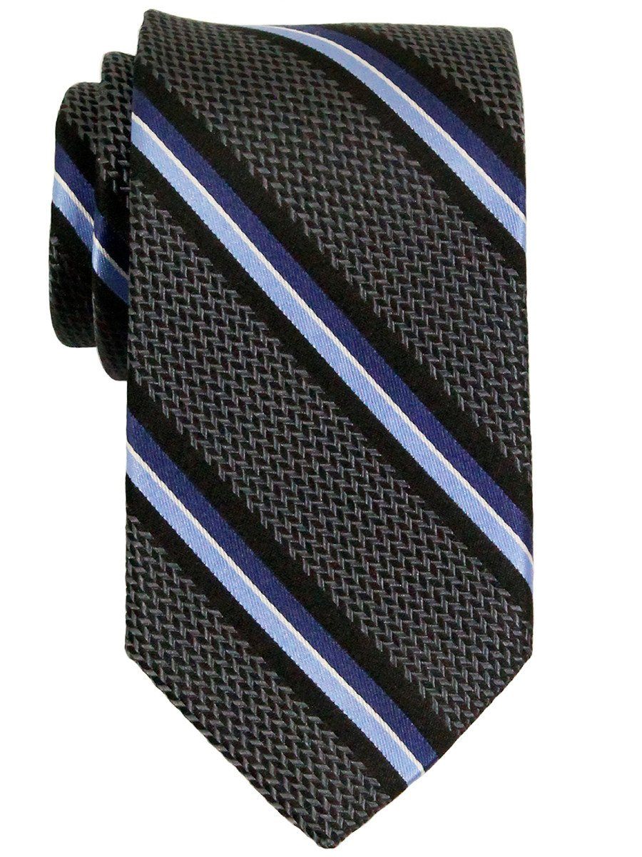 Heritage House 23321 100% Woven Silk Boy's Tie - Stripe - Charcoal/Blue Boys Tie Heritage House 