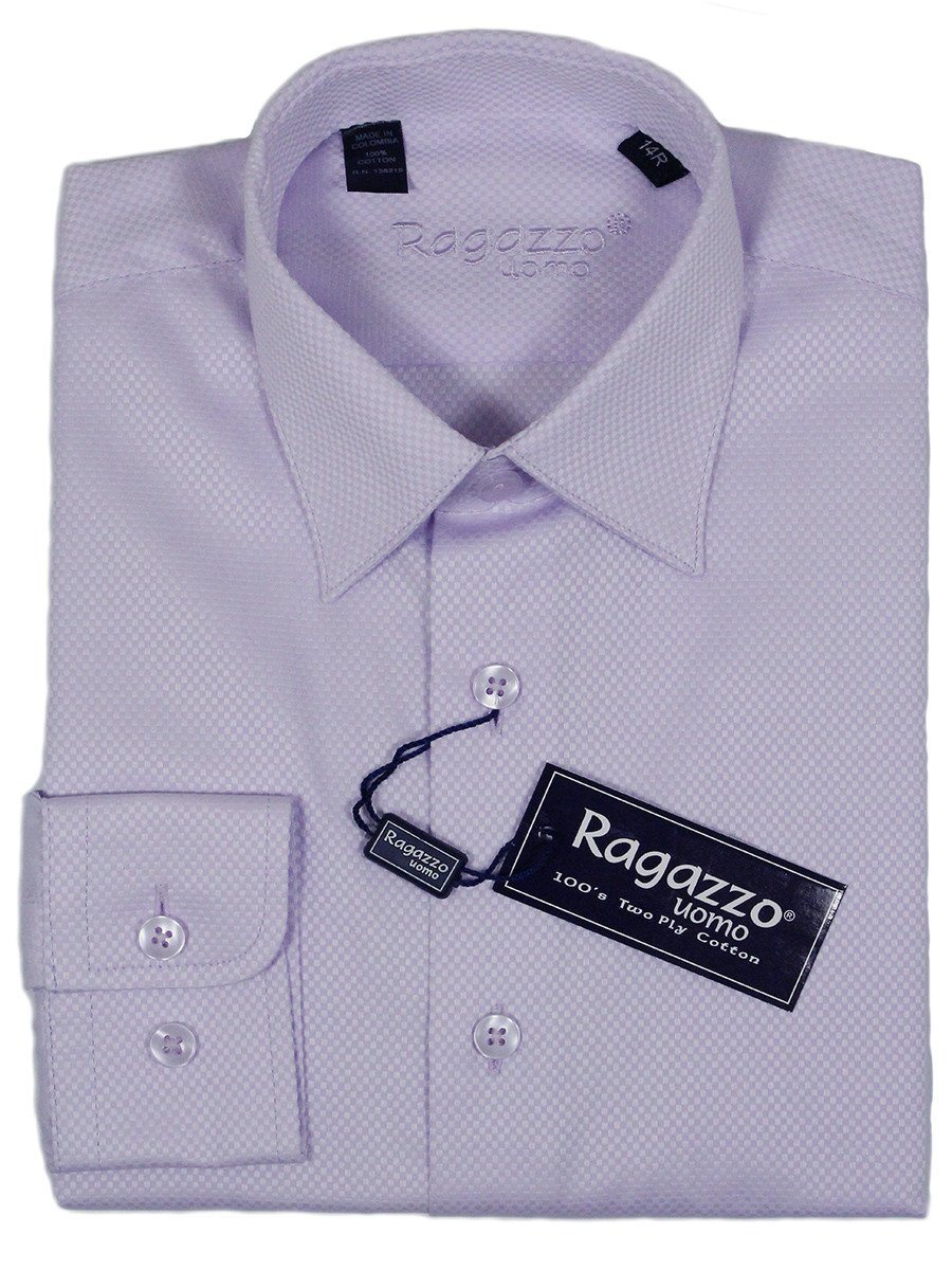 Ragazzo 23412 100% Cotton Boy's Dress Shirt - Box Weave - Lilac Boys Dress Shirt Ragazzo 