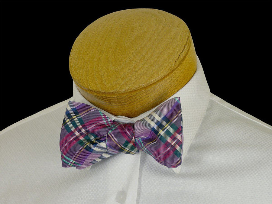 Boy's Bow Tie 23573 Purple Plaid Boys Bow Tie High Cotton 