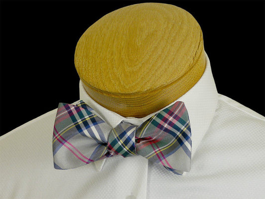 Boy's Bow Tie 23574 Grey Plaid Boys Bow Tie High Cotton 