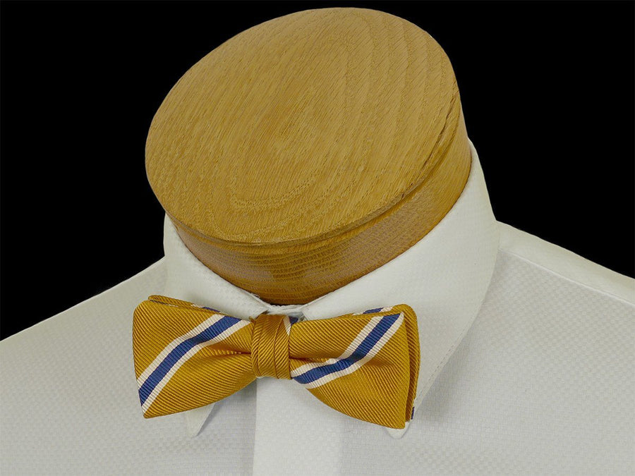 Boy's Bow Tie 23577 Gold/Blue Stripe Boys Bow Tie High Cotton 