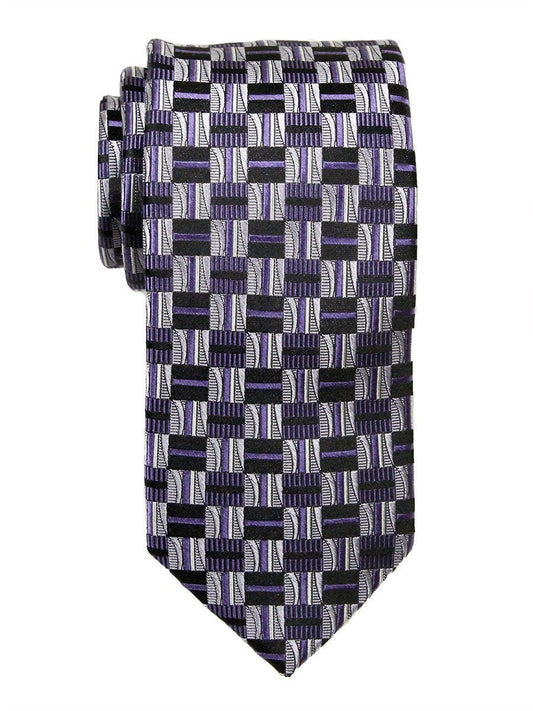 Heritage House 23702 100% Woven Silk Boy's Tie - Check Pattern - Purple/Black Boys Tie Heritage House 