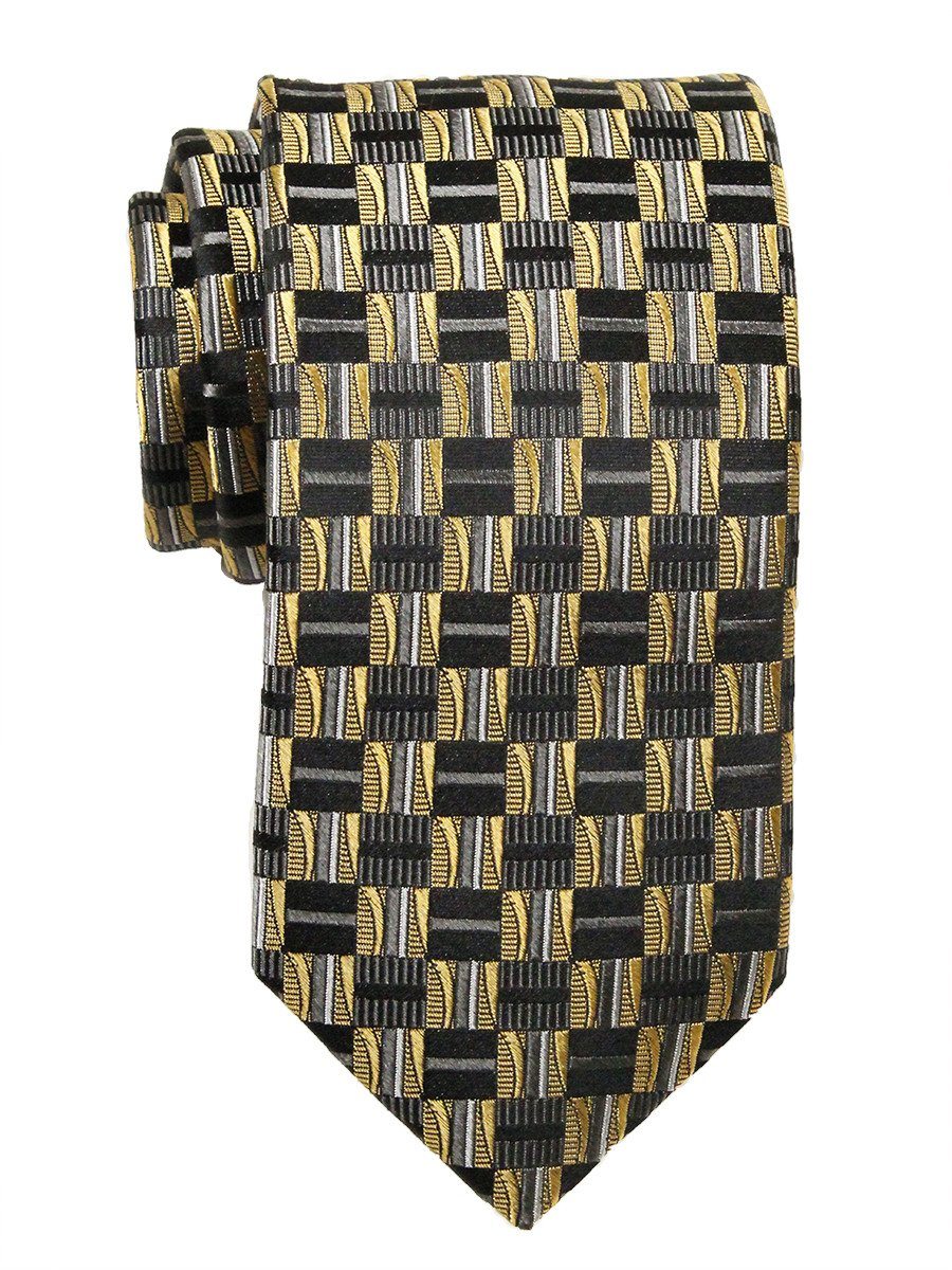 Heritage House 23704 100% Woven Silk Boy's Tie - Check Pattern - Gold/Gray/Khaki Boys Tie Heritage House 