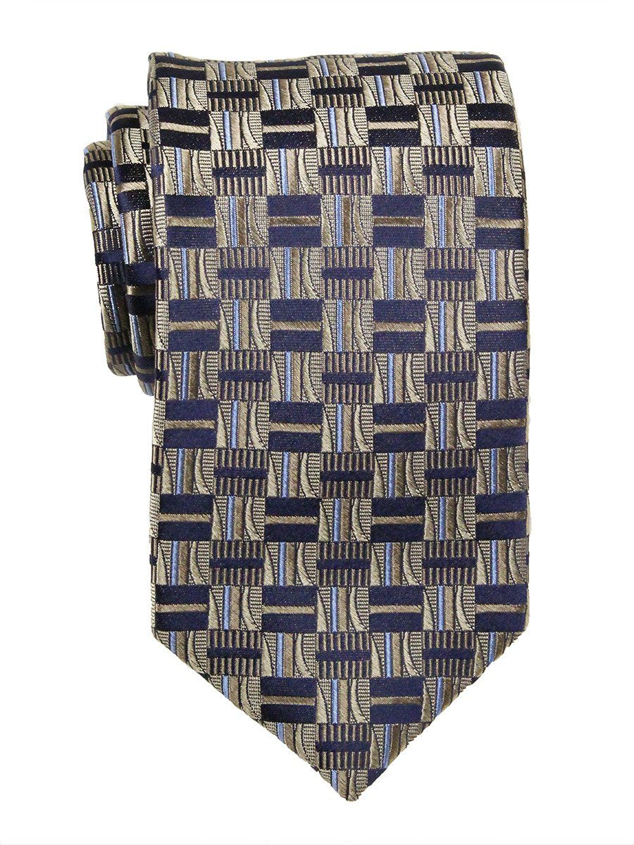 Heritage House 23705 100% Woven Silk Boy's Tie - Check Pattern - Navy/Khaki Boys Tie Heritage House 
