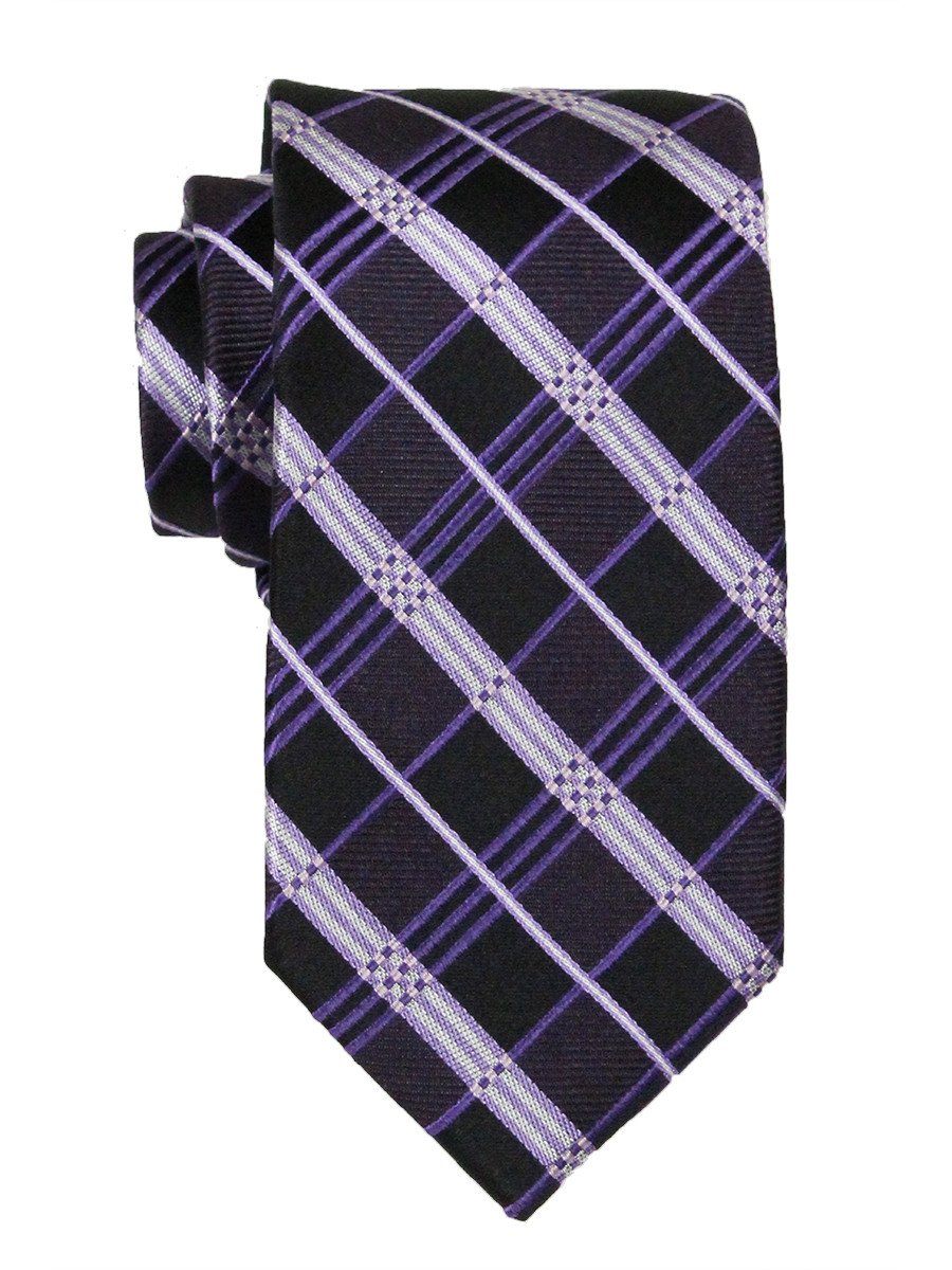 Heritage House 23715 100% Silk Boy's Tie - Plaid - Purple/Black Boys Tie Heritage House 