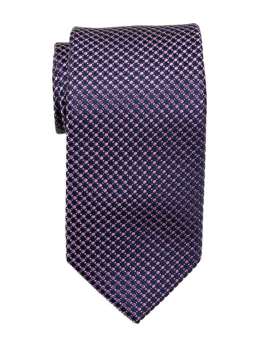 Heritage House 23748 100% Woven Silk Boy's Tie - Neat - Navy/Pink Boys Tie Heritage House 