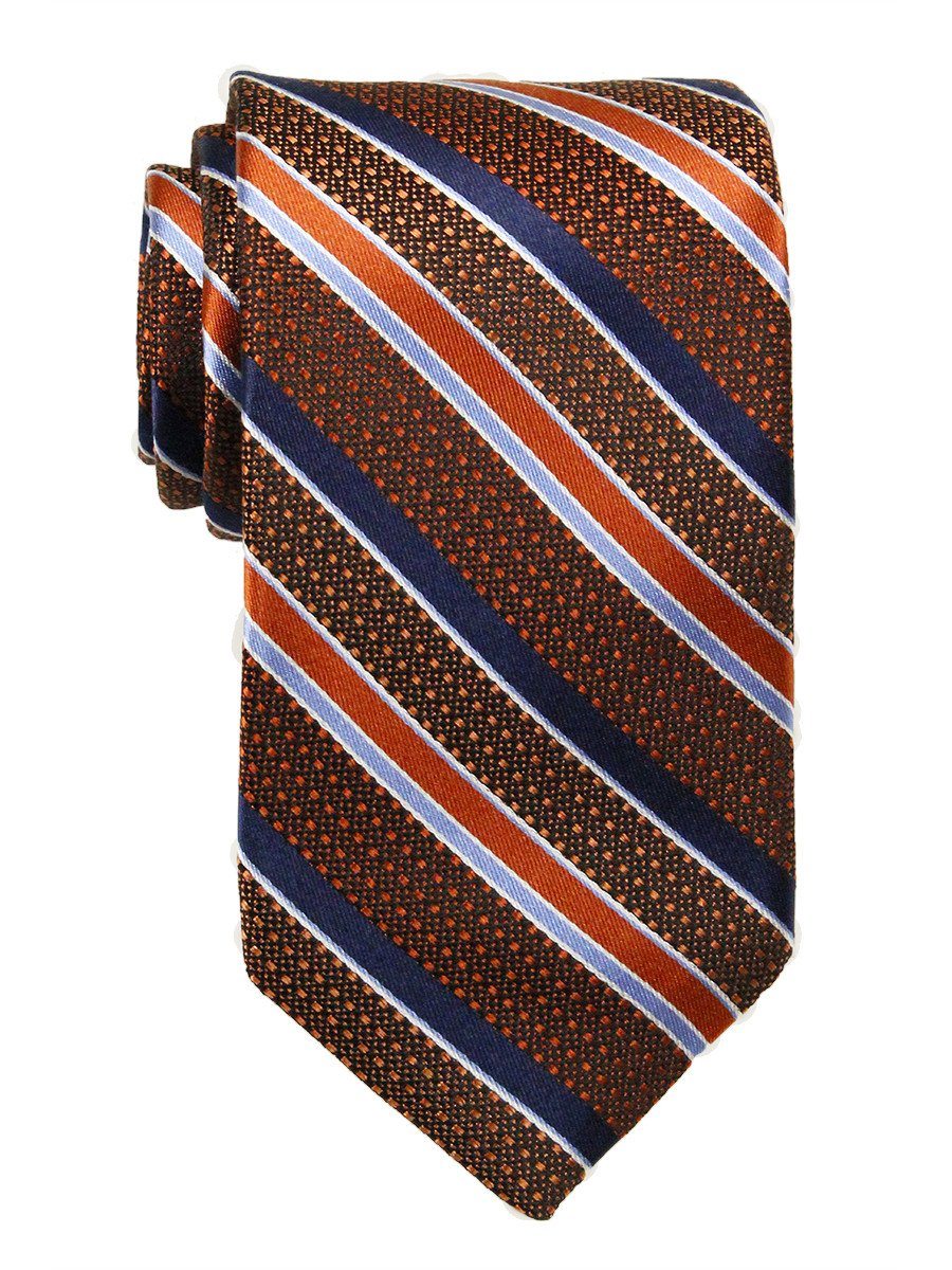 Heritage House 23762 100% Woven Silk Boy's Tie - Stripe - Orange/Blue/Navy Boys Tie Heritage House 