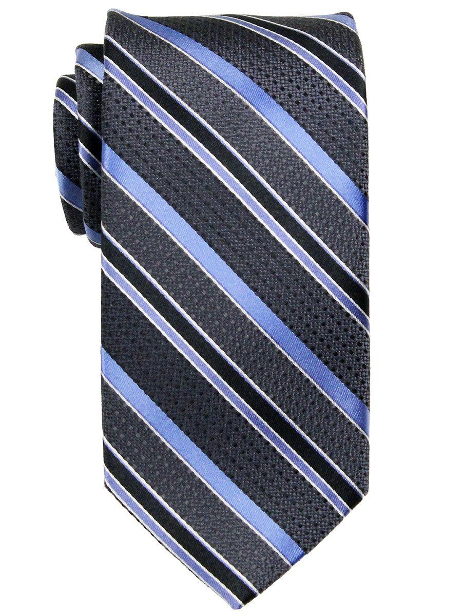Heritage House 23768 100% Woven Silk Boy's Tie - Stripe Pattern - Blue/Silver/Black Boys Tie Heritage House 