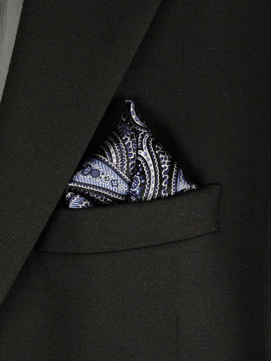 Boy's Pocket Square 23779 Black/Sky Blue Boys Pocket Square Heritage House 