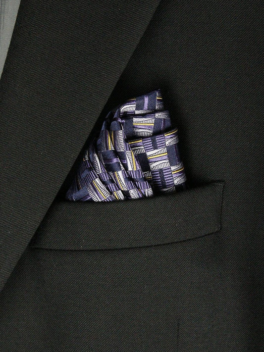 Boy's Pocket Square 23786 Purple/Yellow/Navy Boys Pocket Square Heritage House 
