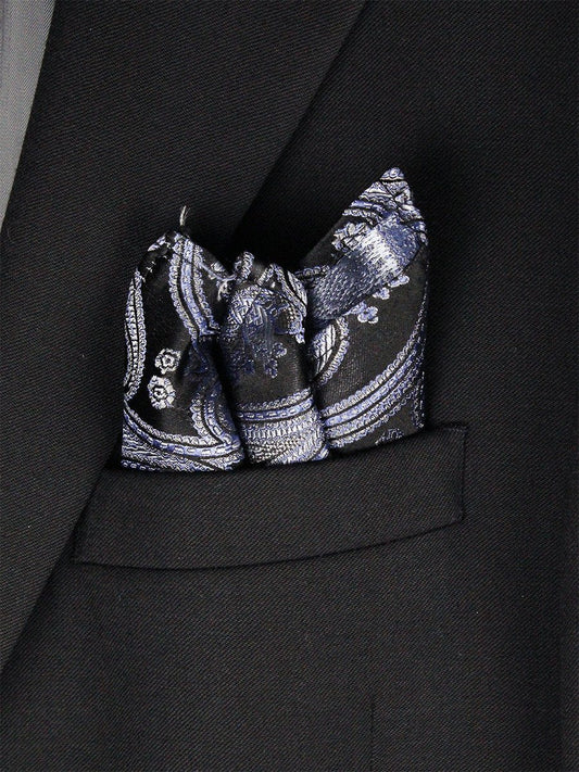 Boy's Pocket Square 23792 Blue/Black/Silver Boys Pocket Square Heritage House 