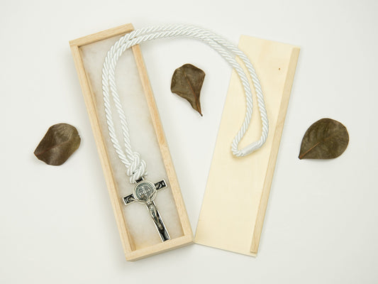Boy's Communion Cross & Cord 24044 Black/Silver Boys Necklace Heritage House 