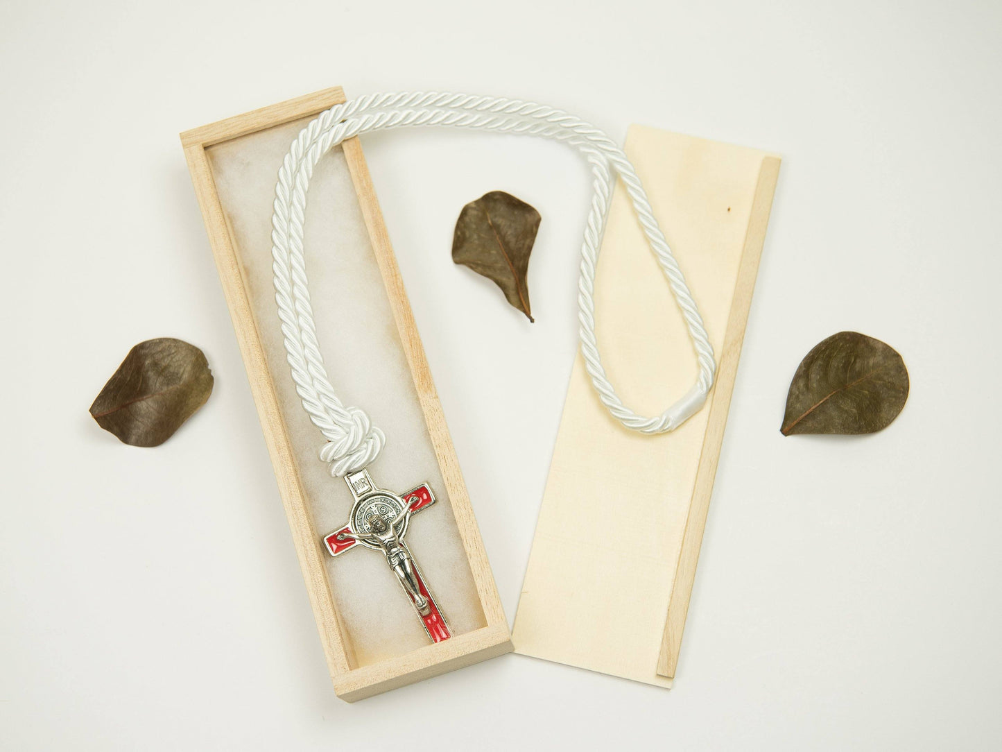 Boy's Communion Cross & Cord 24045 Red/Silver Boys Necklace Heritage House 