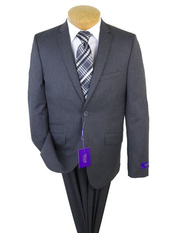 Image of Tallia 24121 Skinny Fit Boy's Suit- Medium Grey-Solid Gabardine Boys Suit Tallia 
