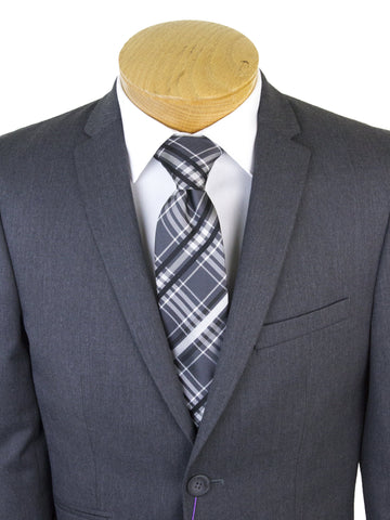 Image of Tallia 24121 Skinny Fit Boy's Suit- Medium Grey-Solid Gabardine Boys Suit Tallia 