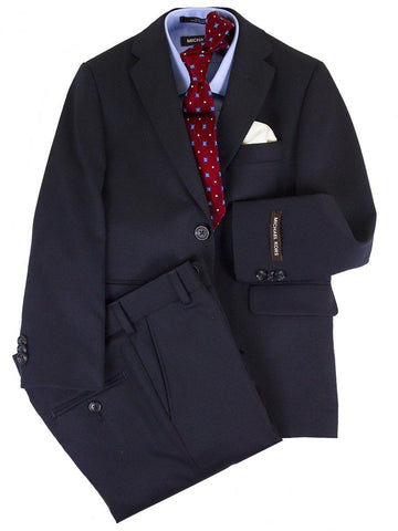 Image of Michael Kors 24467 100% Wool Suit - Solid - Navy Boys Suit Michael Kors 