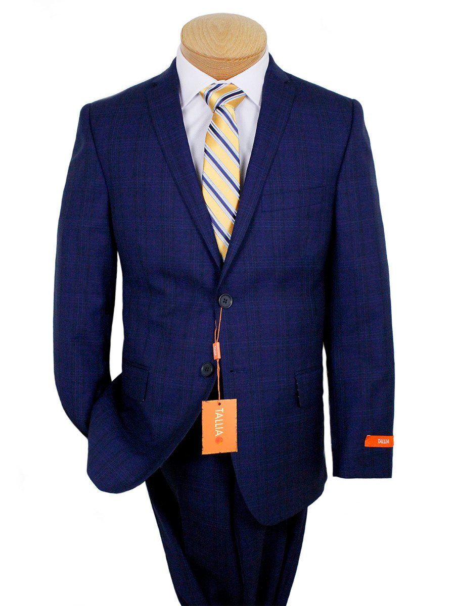 Tallia 24471 100% Wool Boy's Suit - Plaid - Navy Boys Suit Tallia 