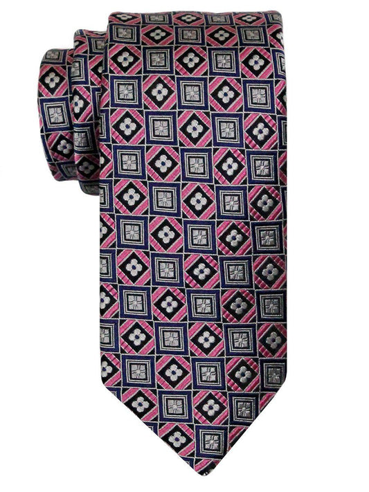 Heritage House 24494 100% Silk Boy's Tie - Geometric Squares - Pink Boys Tie Heritage House 
