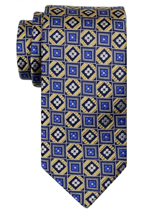 Heritage House 24496 100% Silk Boy's Tie - Geometric Squares - Blue Boys Tie Heritage House 