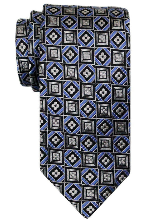 Heritage House 24500 100% Silk Boy's Tie - Geometric Squares - Blue Boys Tie Heritage House 