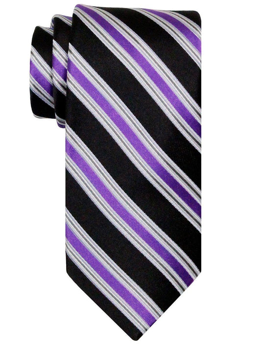 Heritage House 24538 100% Silk Boy's Tie - Stripe - Black/Purple Boys Tie Heritage House 