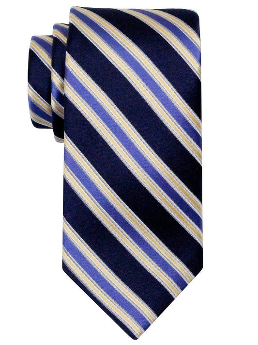 Heritage House 24540 100% Silk Boy's Tie - Stripe - Navy/Yellow Boys Tie Heritage House 