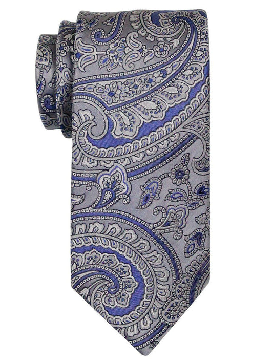 Heritage House 24565 100% Woven Silk Boy's Tie - Paisley Pattern - Silver/Blue Boys Tie Heritage House 