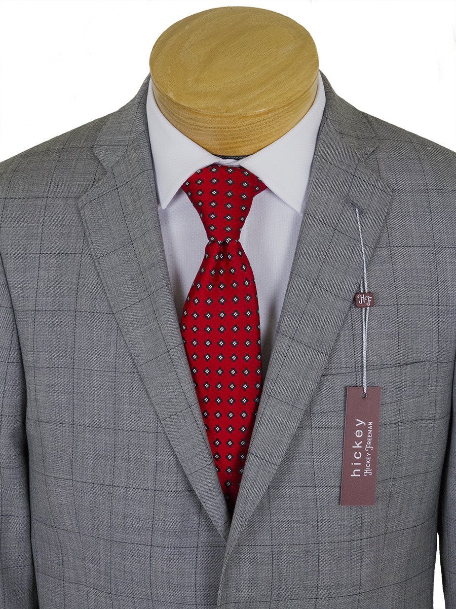 Hickey 24632 100% Wool Boy's Suit - Plaid - Gray Boys Suit Hickey Freeman 