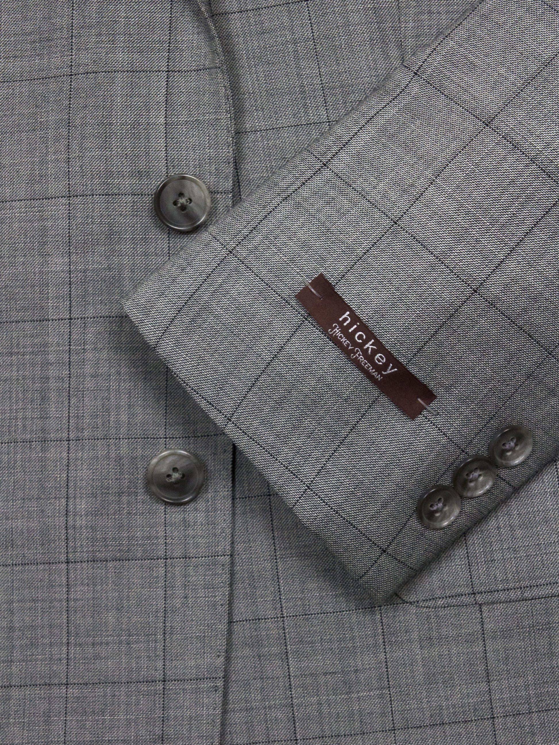 Hickey 24632 100% Wool Boy's Suit - Plaid - Gray Boys Suit Hickey Freeman 