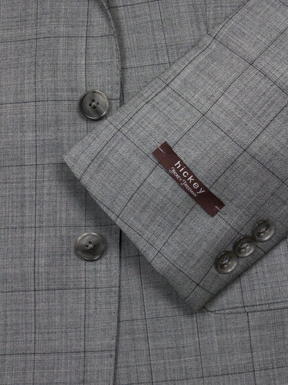 Hickey 24632 100% Wool Boy's Suit - Plaid - Gray Boys Suit Hickey Freeman 