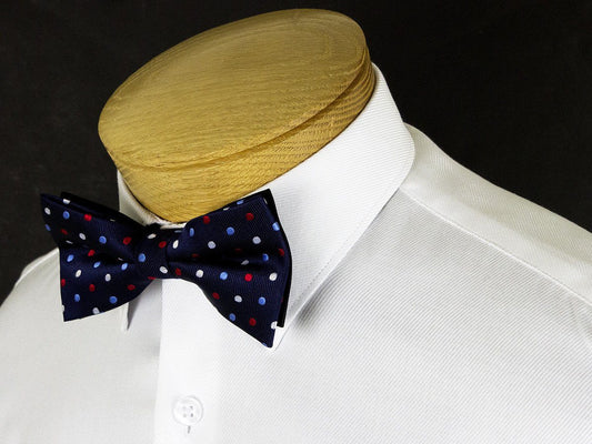 Boy's Bow Tie 24912 Navy/Red Polka Dot Boys Bow Tie Status 
