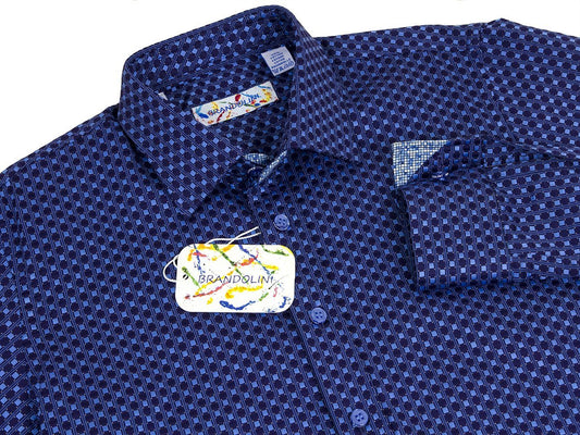 Boy's Sport Shirt 25034 Navy Boys Sport Shirt Brandolini 