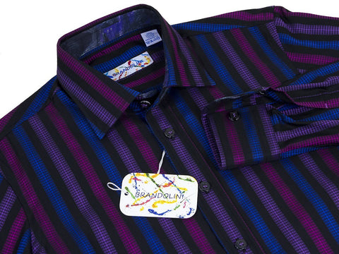 Image of Brandolini Boy's Sport Shirt 25038 Multi Stripe Boys Sport Shirt Brandolini 