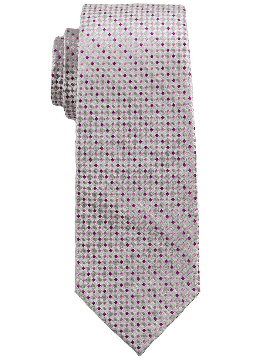 Heritage House 25136 100% Silk Boy's Tie - Neat - Silver/Pink Boys Tie Heritage House 