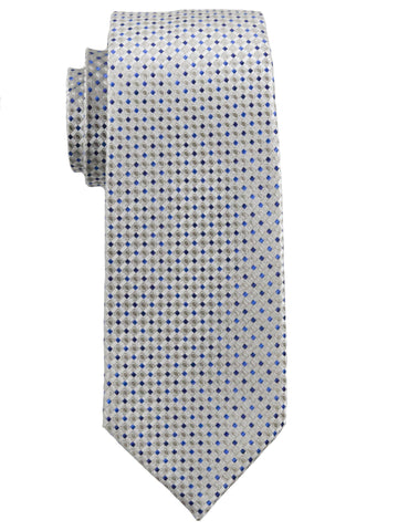 Image of Heritage House 25138 100% Silk Boy's Tie - Neat - Silver/Blue Boys Tie Heritage House 