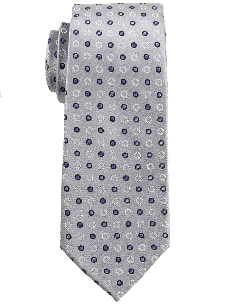 Heritage House 25152 100% Silk Boy's Tie - Neat - Gray/Purple Boys Tie Heritage House 