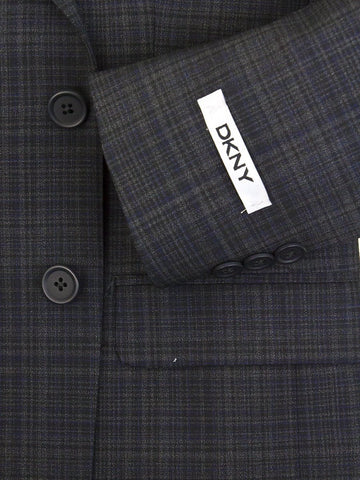Image of DKNY 25369 96% Wool/4% Lycra Boy's Sport Coat - Plaid - Blue/Black Boys Sport Coat DKNY 