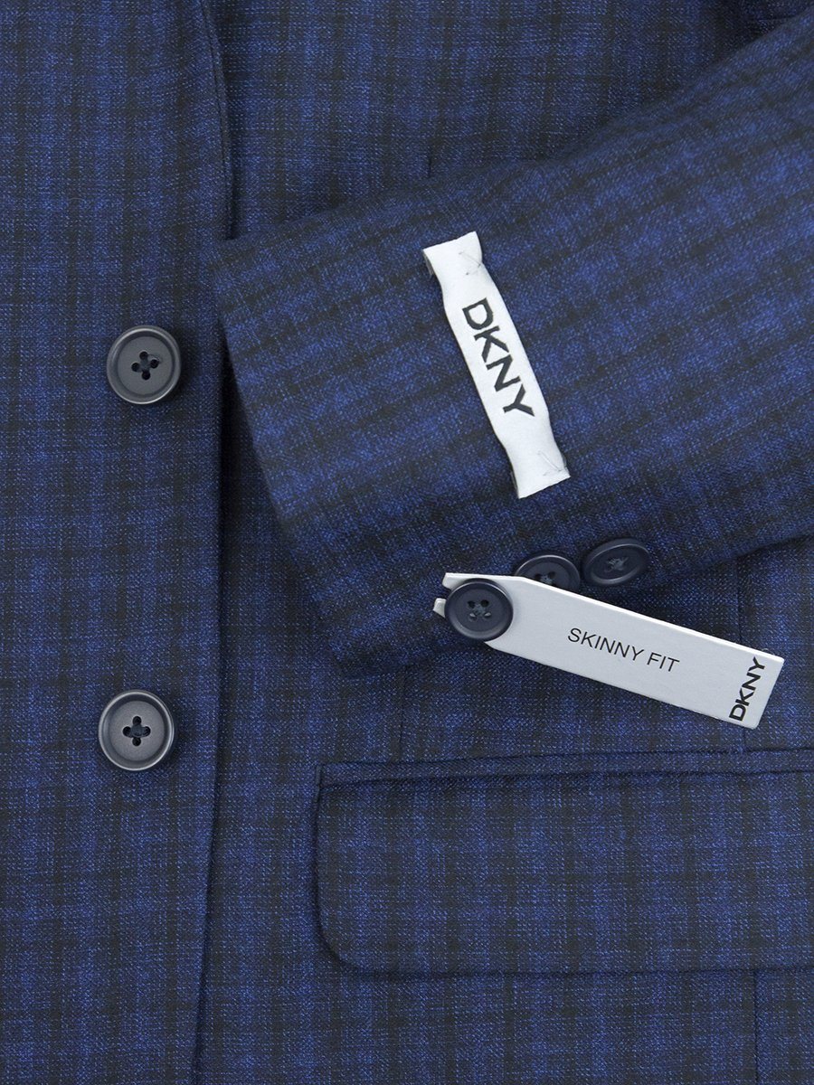 DKNY 25376 100% Wool Boy's Skinny Fit Boys Boy's Sport Coat - Blue Boys Sport Coat DKNY 