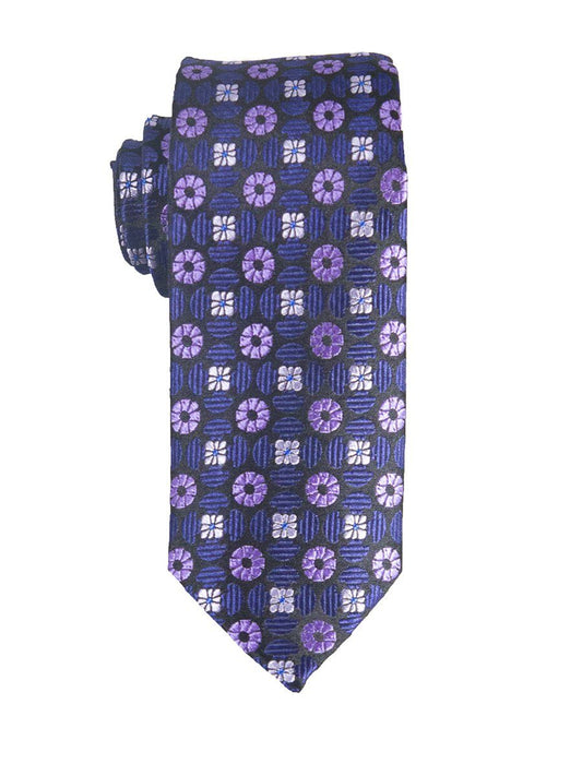 Heritage House 25403 100% Silk Boy's Tie - Neat - Purp/Navy/Black Boys Tie Heritage House 