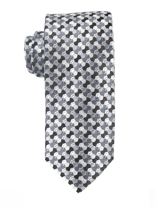 Heritage House 25427 100% Silk Boy's Tie - Neat - Silv/Black Boys Tie Heritage House 